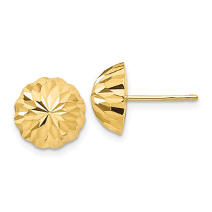 14k Gold Diamond-cut Domed Post Earrings (Style YE1695)