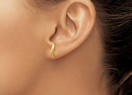 14k Polished Fancy Post Earrings, 13 x 3mm