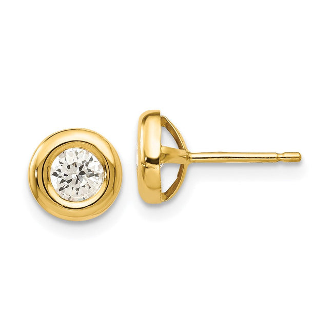 14k Polished Fancy Post Earrings, 13 x 3mm