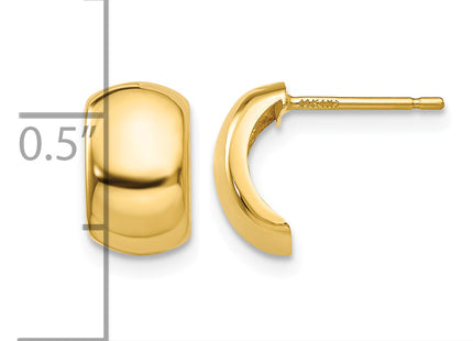 14k Polished Fancy Post Earrings, 10 x 6mm