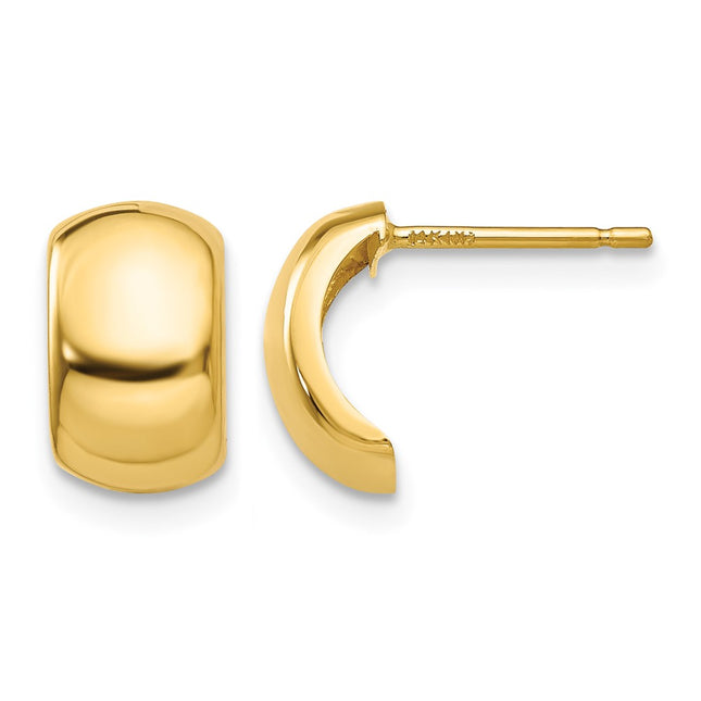 14k Polished Fancy Post Earrings, 10 x 6mm