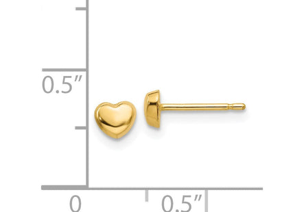 14K Polished Heart Post Earrings (Style YE1739)