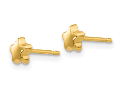 14k Polished Star Post Earrings