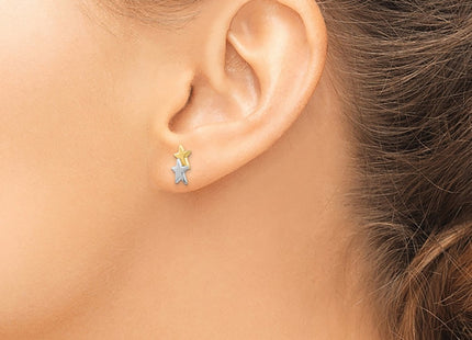 14k Yellow & Rhodium Earrings Style YE1748 - Classique Jewelry Inc.