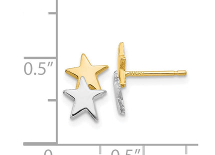 14k Yellow & Rhodium Earrings Style YE1748 - Classique Jewelry Inc.