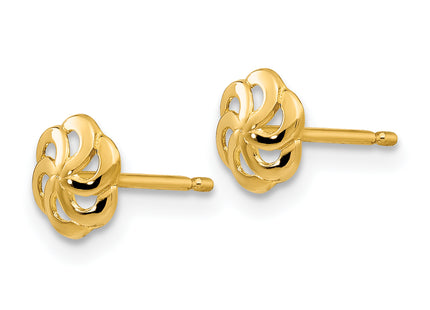 14K Polished Flower Post Earrings, 6 x 6mm