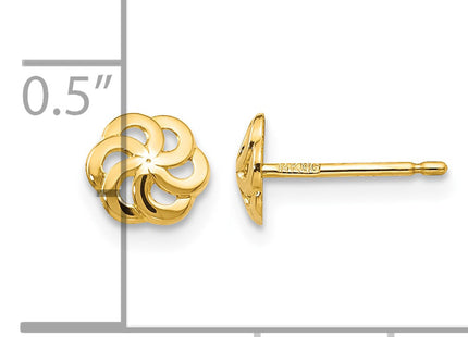 14K Polished Flower Post Earrings, 6 x 6mm
