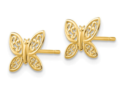 14k Polished Butterfly Post Earrings (Style YE1754)