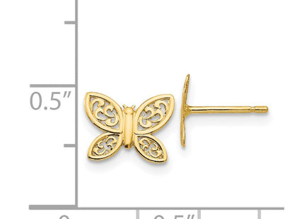 14k Polished Butterfly Post Earrings (Style YE1754)