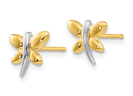 14k Yellow & Rhodium Earrings Style YE1755 - Classique Jewelry Inc.