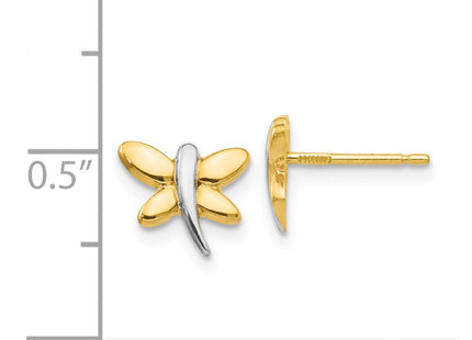 14k Yellow & Rhodium Earrings Style YE1755 - Classique Jewelry Inc.