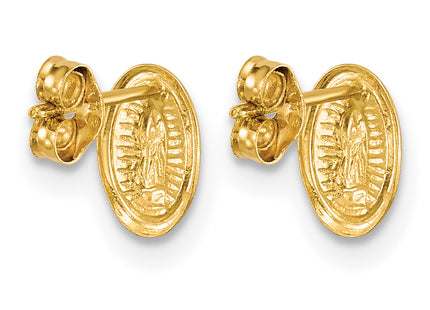 14k Polished Our Lady of Guadalupe Post Earrings