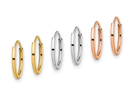 14k Tri-Color Earrings Style YE1835 - Classique Jewelry Inc.