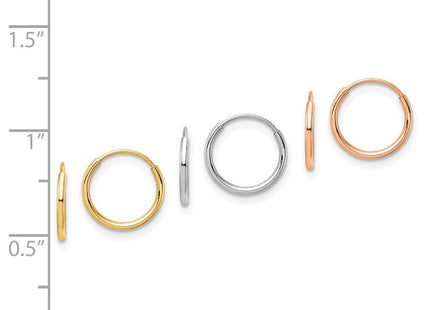 14k Tri-Color Earrings Style YE1835 - Classique Jewelry Inc.