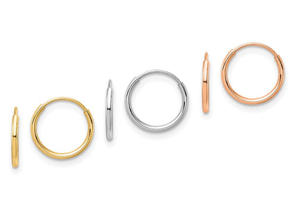 14k Tri-Color Earrings Style YE1835 - Classique Jewelry Inc.