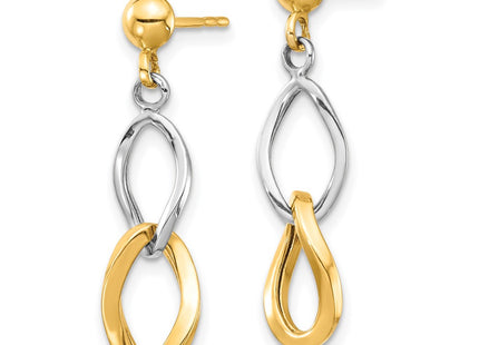 14k Two-tone Earrings Style YE1850 - Classique Jewelry Inc.