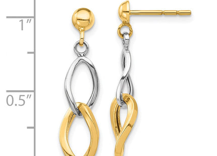 14k Two-tone Earrings Style YE1850 - Classique Jewelry Inc.