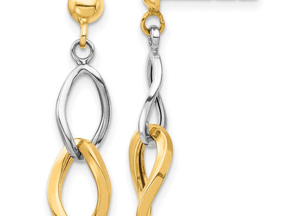 14k Two-tone Earrings Style YE1850 - Classique Jewelry Inc.