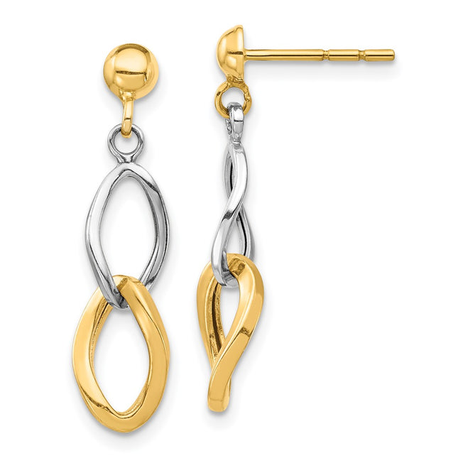 14k Two-tone Earrings Style YE1850 - Classique Jewelry Inc.
