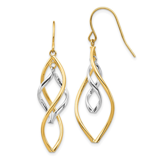 14k Two-tone Earrings Style YE1854 - Classique Jewelry Inc.