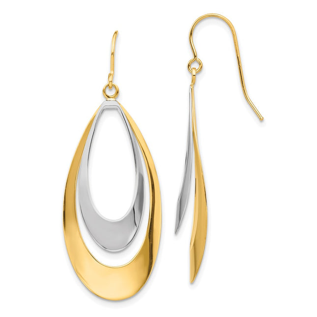 14k Two-tone Earrings Style YE1860 - Classique Jewelry Inc.