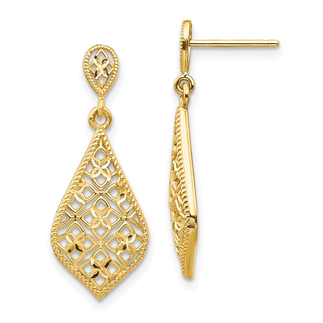 14k Yellow Gold Earrings Style YE1861 - Classique Jewelry Inc.