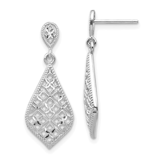 14k White Gold Earrings Style YE1861W - Classique Jewelry Inc.