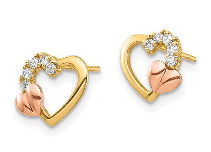 14k Two-tone Earrings Style YE1868 - Classique Jewelry Inc.
