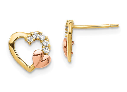 14k Two-tone Earrings Style YE1868 - Classique Jewelry Inc.