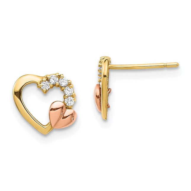 14k Two-tone Earrings Style YE1868 - Classique Jewelry Inc.