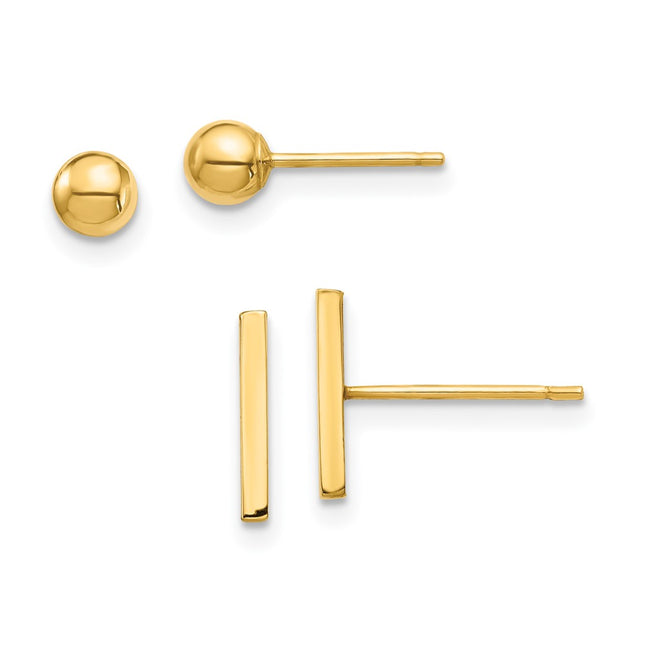14k Yellow Gold Earrings Style YE1874 - Classique Jewelry Inc.