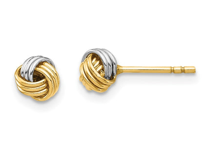 14k Yellow & Rhodium Earrings Style YE1879 - Classique Jewelry Inc.