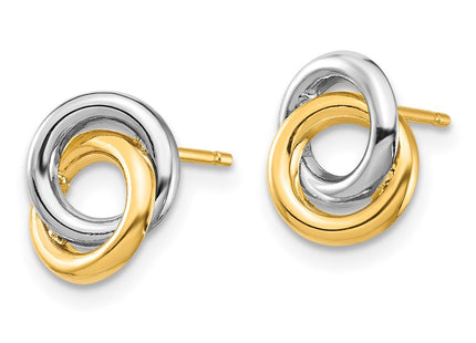 14k Yellow & Rhodium Earrings Style YE1881 - Classique Jewelry Inc.