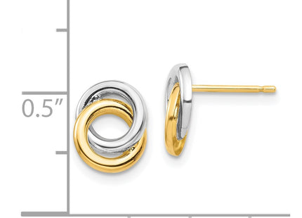 14k Yellow & Rhodium Earrings Style YE1881 - Classique Jewelry Inc.