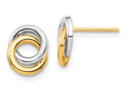 14k Yellow & Rhodium Earrings Style YE1881 - Classique Jewelry Inc.