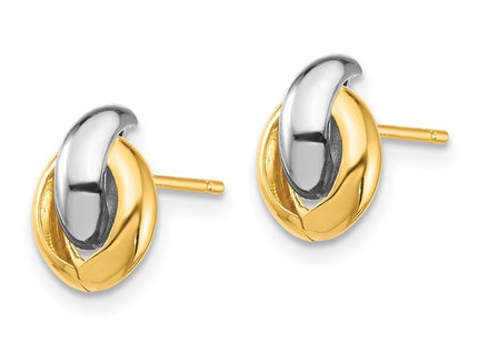 14k Yellow & Rhodium Earrings Style YE1882 - Classique Jewelry Inc.