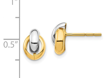 14k Yellow & Rhodium Earrings Style YE1882 - Classique Jewelry Inc.