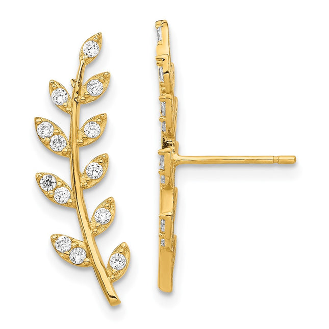 14k Yellow Gold Earrings Style YE1887 - Classique Jewelry Inc.