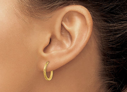 14K gold hoop earrings, another view