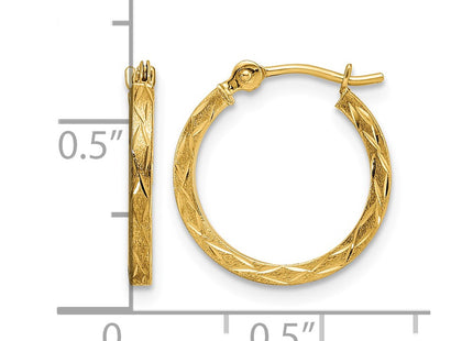 14K gold hoop earrings, further view