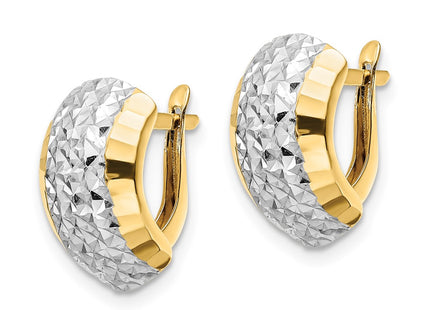 14k Yellow & Rhodium Earrings Style YE1906 - Classique Jewelry Inc.