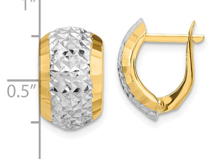 14k Yellow & Rhodium Earrings Style YE1906 - Classique Jewelry Inc.