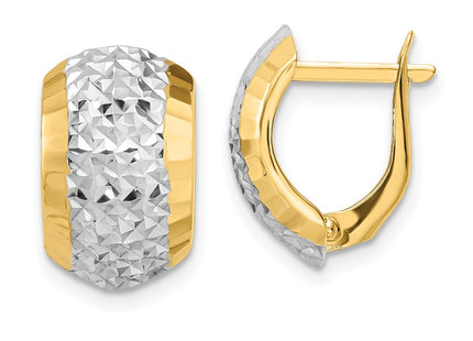 14k Yellow & Rhodium Earrings Style YE1906 - Classique Jewelry Inc.