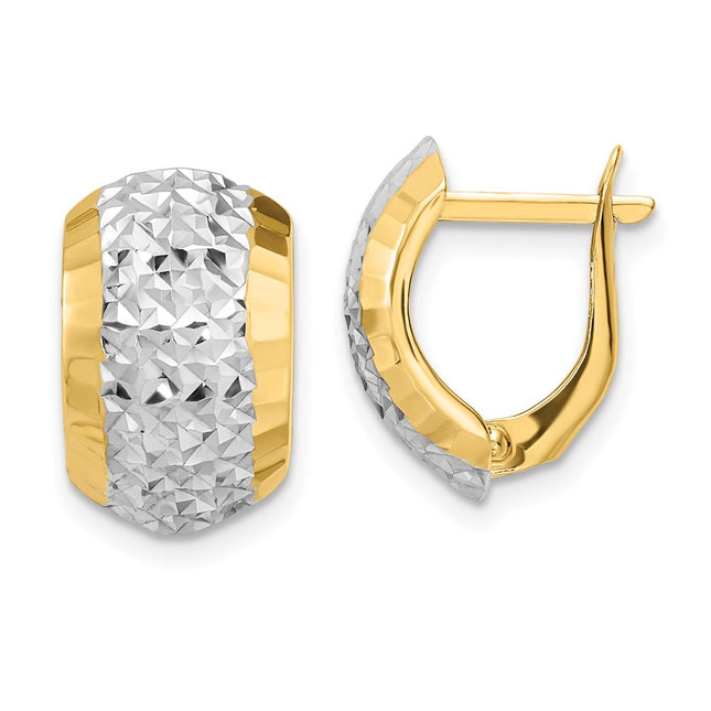 14k Yellow & Rhodium Earrings Style YE1906 - Classique Jewelry Inc.