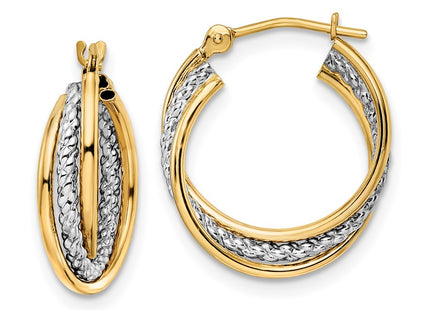 14k Yellow & Rhodium Jewelry Style YE1911 - Classique Jewelry Inc.