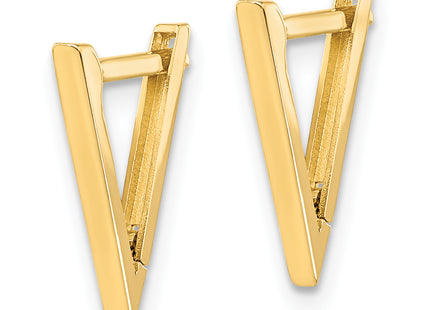 14k Polished Triangle Hoop Earrings