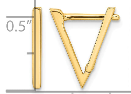 14k Polished Triangle Hoop Earrings