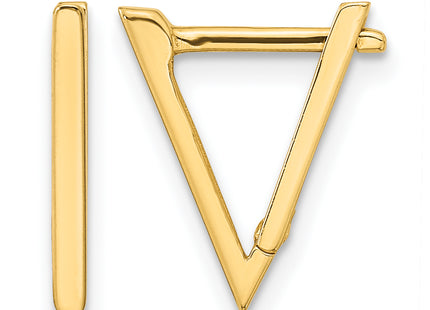 14k Polished Triangle Hoop Earrings