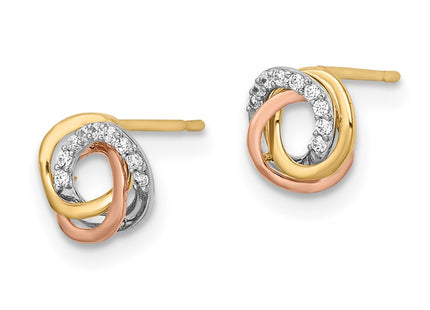 14k Tri-Color Earrings Style YE1941 - Classique Jewelry Inc.