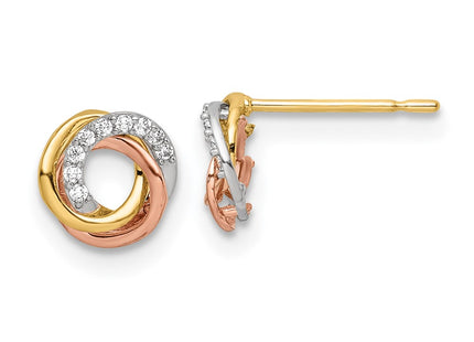 14k Tri-Color Earrings Style YE1941 - Classique Jewelry Inc.